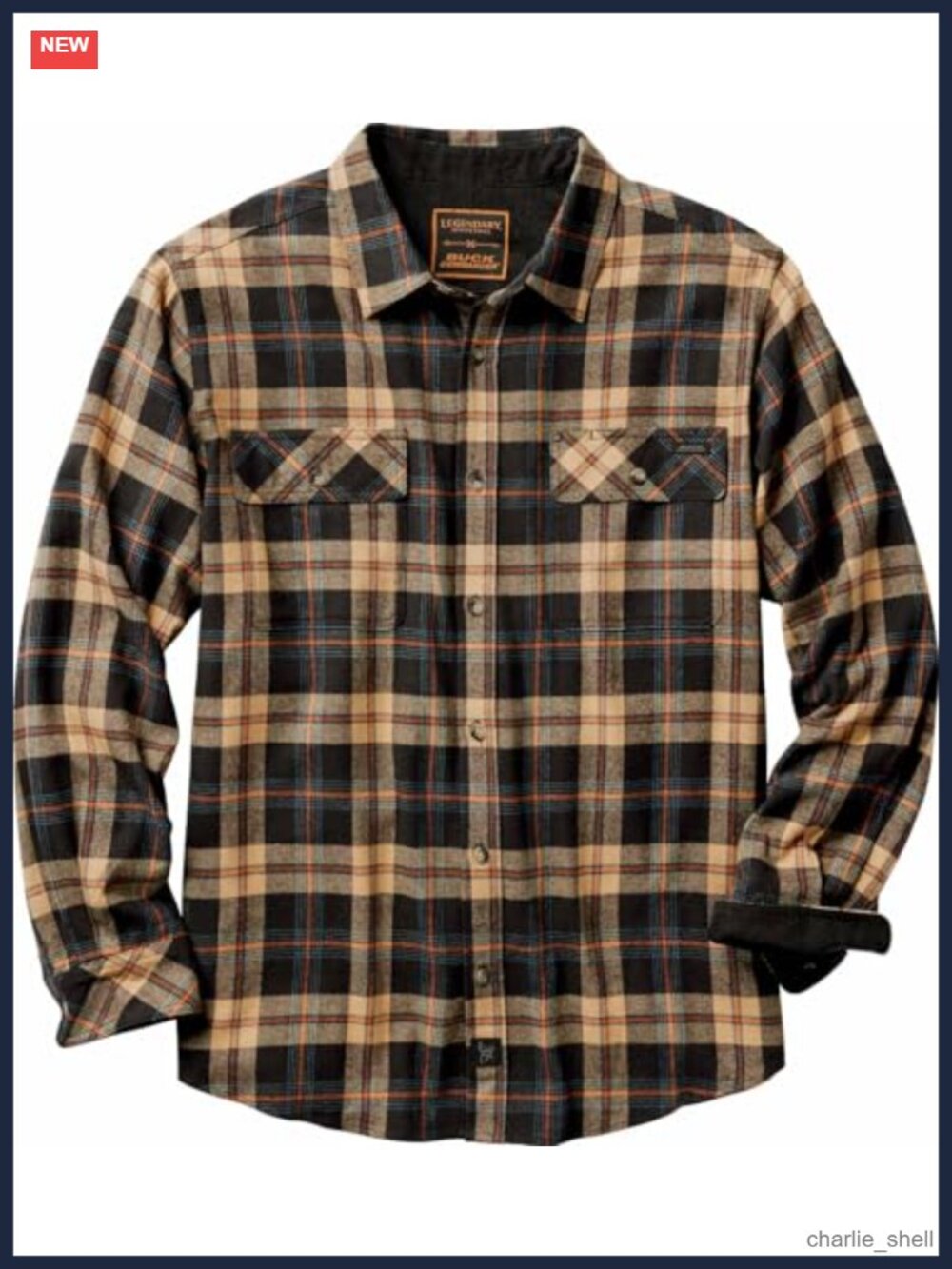 Men's Long Sleeve Plaid Flannel 100% Cotton Shirt